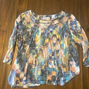 Alfred Dunner Multicolor Abstract Blouse
